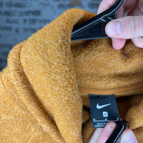 Nike | women mustard yellow gold cowl neck pullover - Picture 2 of 11